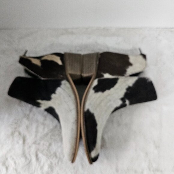 Myra Brown Off White Leather Cow Hide Western Bootie Boho 9 - Picture 8 of 13